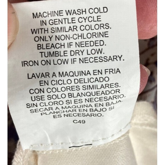 Lily Rose Maxi Dress Womens Medium Beige‎ Blue Floral Boho Lined V Neck Babydoll - Picture 10 of 11